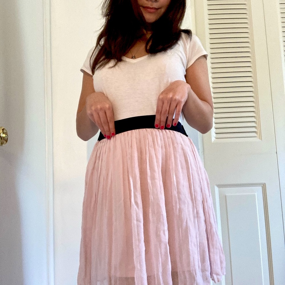 Pink chiffon skirt